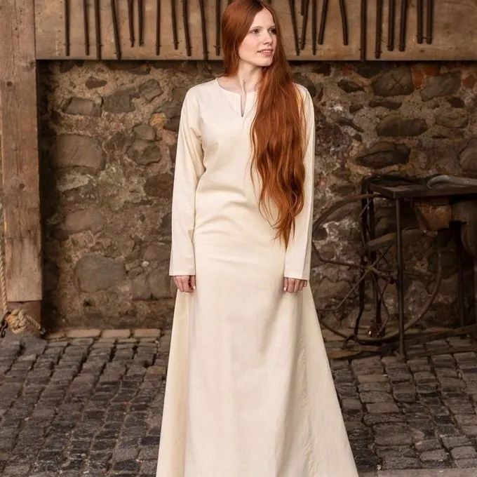 Burgschneider Mittelalterliches Kleid Elisa, Weiß 1 Burgschneider Mittelalterliches Kleid Elisa, Weiß
