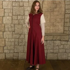 Mytholon Mittelalterliches Kleid Elodie, Rot / Creme