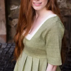 Burgschneider Mittelalterliches Kleid Frideswinde Grün -Angebote Wikinger Kleidung Store mittelalterliches kleid frideswinde gruen 5