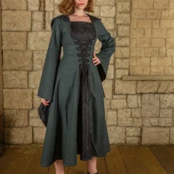 Mytholon Mittelalterliches Kleid Ophelia, Grün-schwarz