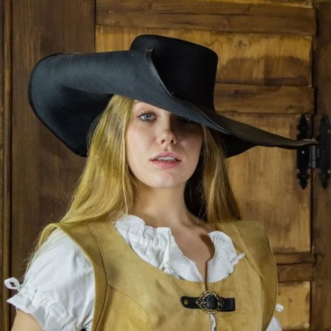 Rawblade Musketierhut Diego, Schwarz 2 Rawblade Musketierhut Diego, Schwarz – Bild 2