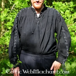 Leonardo Carbone Piratenhemd Mit Schnürung, Weiß -Angebote Wikinger Kleidung Store piratenhemd mit schnuerung weiss 3