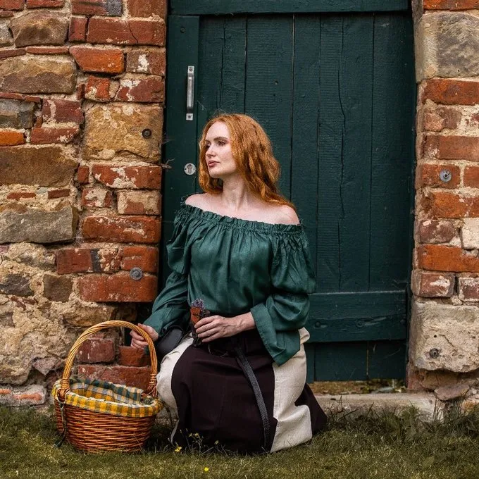 Leonardo Carbone Renaissance Bluse, Grün 5 Leonardo Carbone Renaissance Bluse, Grün – Bild 5