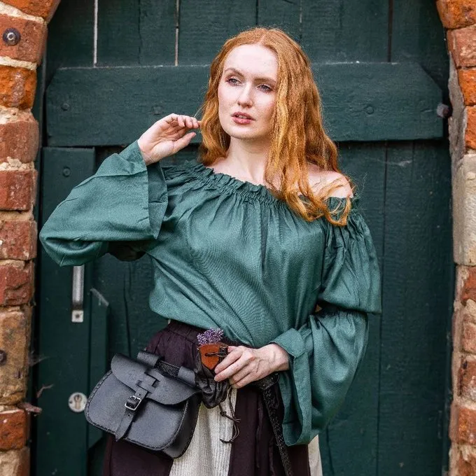 Leonardo Carbone Renaissance Bluse, Grün 1 Leonardo Carbone Renaissance Bluse, Grün