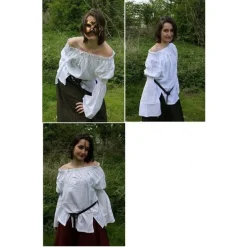 Leonardo Carbone Renaissance Bluse, Rot -Angebote Wikinger Kleidung Store renaissance bluse rot 2