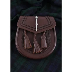 Sporran Mit Zopf Motiv, Braun -Angebote Wikinger Kleidung Store sporran mit zopf motiv braun 2