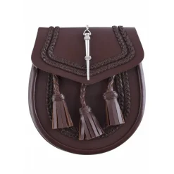 Sporran Mit Zopf Motiv, Braun