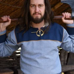 Thorsberg Tunika Fischgrät-Muster, Blau 10 Thorsberg Tunika Fischgrät-Muster, Blau -Angebote Wikinger Kleidung Store thorsberg tunika fischgraet muster blau 4