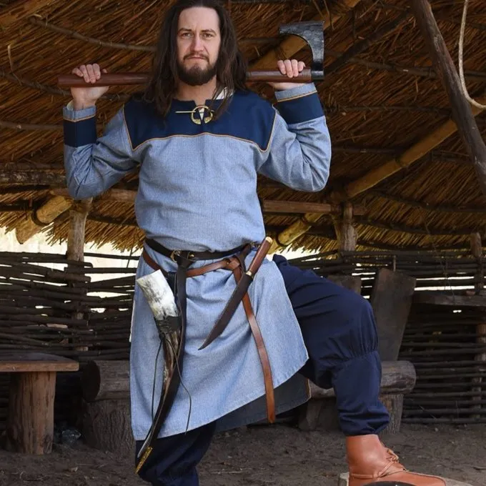 Thorsberg Tunika Fischgrät-Muster, Blau 1 Thorsberg Tunika Fischgrät-Muster, Blau