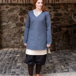 Burgschneider Tunika Schild-Mädchen Frekja, Grau -Angebote Wikinger Kleidung Store tunika schild maedchen frekja grau 2