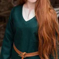 Burgschneider Tunika Schild-Mädchen Hyria Wolle, Grün -Angebote Wikinger Kleidung Store tunika schild maedchen hyria wolle gruen 2