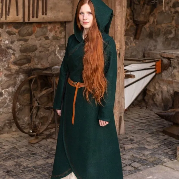 Burgschneider Umhang Enya Wolle, Grün 2 Burgschneider Umhang Enya Wolle, Grün – Bild 2