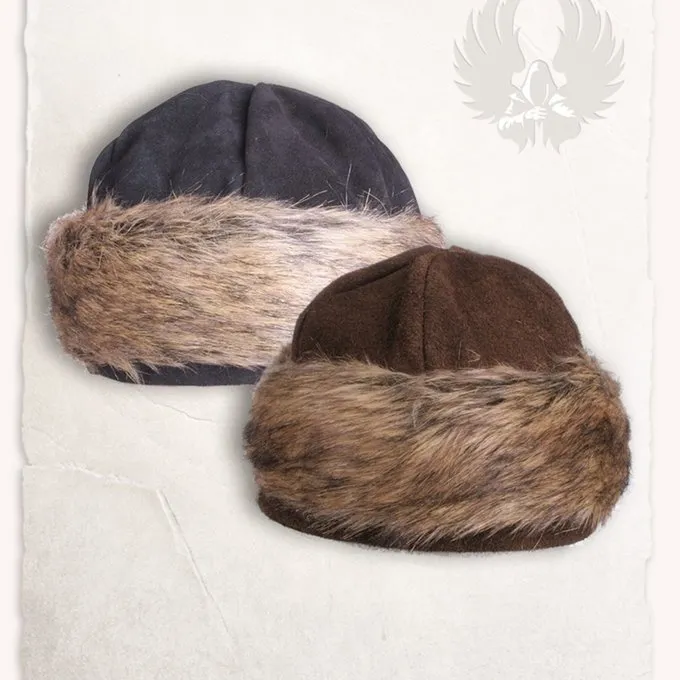 Mytholon Viking Kappe Ragi Leder, Schwarz 2 Mytholon Viking Kappe Ragi Leder, Schwarz – Bild 2