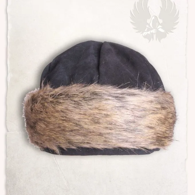 Mytholon Viking Kappe Ragi Leder, Schwarz 1 Mytholon Viking Kappe Ragi Leder, Schwarz