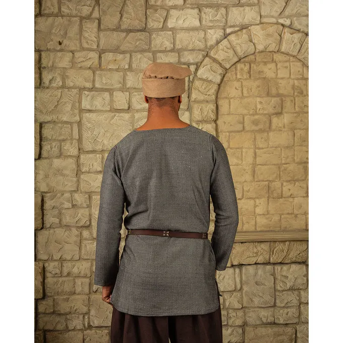 Mytholon Viking Tunika Tronde, Fischgrät-Motiv, Grau 2 Mytholon Viking Tunika Tronde, Fischgrät-Motiv, Grau – Bild 2