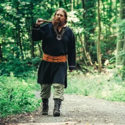 Leonardo Carbone Wikinger Tunika Wolf Fenrir, Schwarz