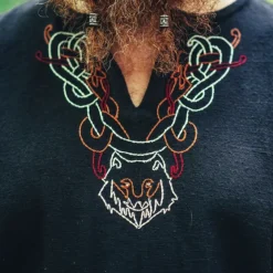 Leonardo Carbone Wikinger Tunika Wolf Fenrir, Schwarz -Angebote Wikinger Kleidung Store wikinger tunika wolf fenrir schwarz 3