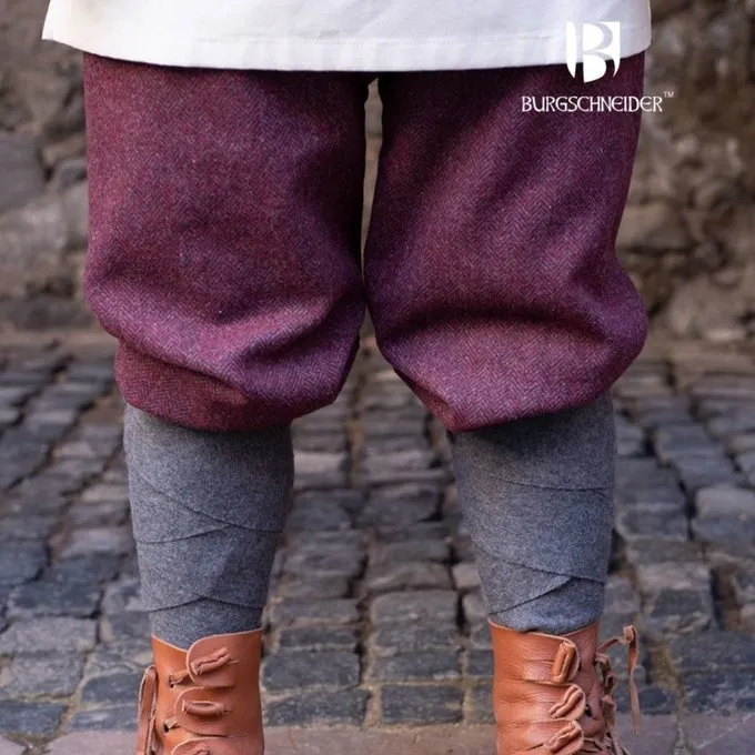 Burgschneider Wikingerhose Fischgrätenmotiv Ivar, Burgundgrau 2 Burgschneider Wikingerhose Fischgrätenmotiv Ivar, Burgundgrau – Bild 2