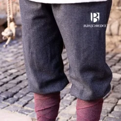 Burgschneider Wikingerhose Fischgrätenmotiv Tilda, Schwarz-grau