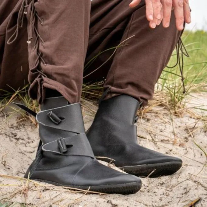 Epic Armoury Wikingerschuhe Jorvik Mit Gummisohle, Schwarz 1 Epic Armoury Wikingerschuhe Jorvik Mit Gummisohle, Schwarz