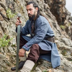Leonardo Carbone Wikingertunika Wolf Fenrir, Blaugrau -Angebote Wikinger Kleidung Store wikingertunika wolf fenrir blaugrau 2