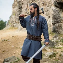 Leonardo Carbone Wikingertunika Wolf Fenrir, Blaugrau