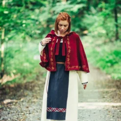 Leonardo Carbone Wolle Chaperon Runa, Rot -Angebote Wikinger Kleidung Store wolle chaperon runa rot 2