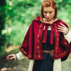 Leonardo Carbone Wolle Chaperon Runa, Rot -Angebote Wikinger Kleidung Store wolle chaperon runa rot 4