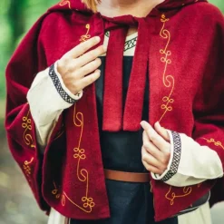 Leonardo Carbone Wolle Chaperon Runa, Rot -Angebote Wikinger Kleidung Store wolle chaperon runa rot 5