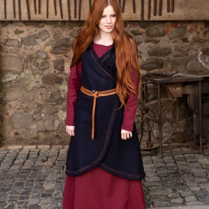 Burgschneider Wolle Wickelkleid Myrana, Blau 2 Burgschneider Wolle Wickelkleid Myrana, Blau – Bild 2