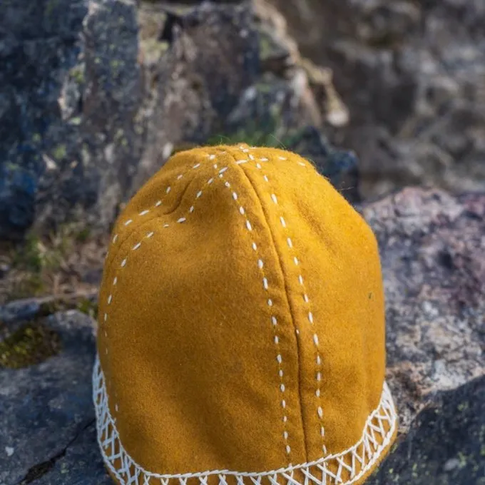 Leonardo Carbone Wolle Wikinger Hut Ulf, Gelb 2 Leonardo Carbone Wolle Wikinger Hut Ulf, Gelb – Bild 2