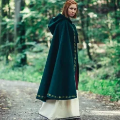 Leonardo Carbone Wollmantel Ceridwen, Grün -Angebote Wikinger Kleidung Store wollmantel ceridwen gruen 3