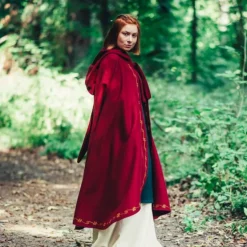 Leonardo Carbone Wollmantel Ceridwen, Rot -Angebote Wikinger Kleidung Store wollmantel ceridwen rot 2