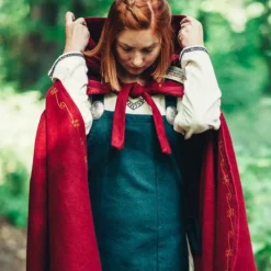 Leonardo Carbone Wollmantel Ceridwen, Rot -Angebote Wikinger Kleidung Store wollmantel ceridwen rot 5